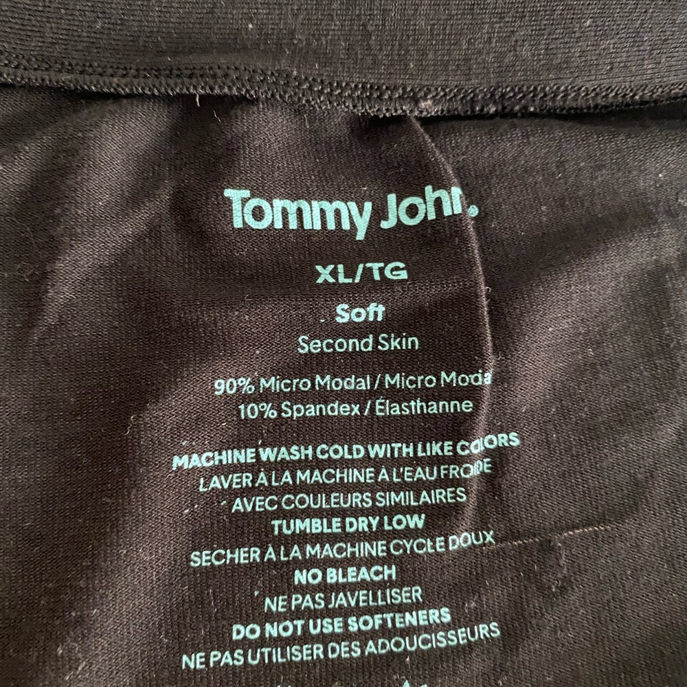 Tommy John Second Skin Deep V Neck Black Xl View 3
